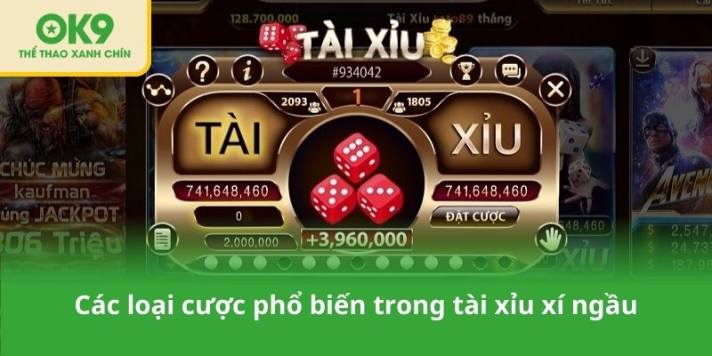 Các loại cược phổ biến trong tài xỉu xí ngầu
